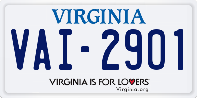 VA license plate VAI2901