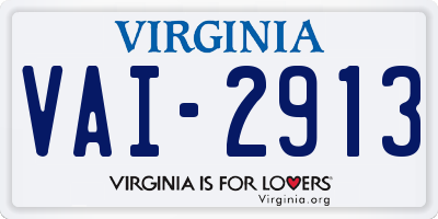 VA license plate VAI2913