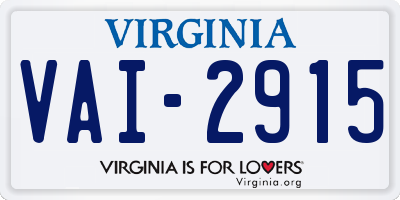 VA license plate VAI2915