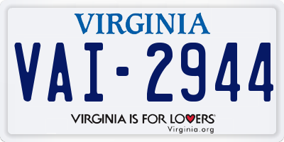 VA license plate VAI2944