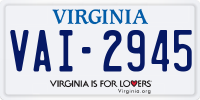 VA license plate VAI2945