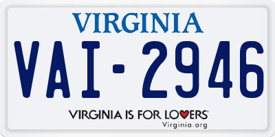 VA license plate VAI2946