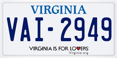 VA license plate VAI2949