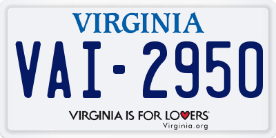 VA license plate VAI2950