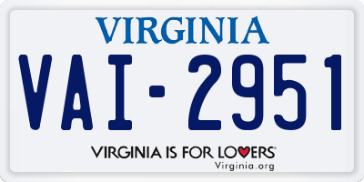 VA license plate VAI2951