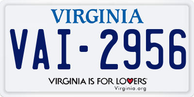 VA license plate VAI2956