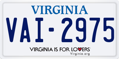 VA license plate VAI2975