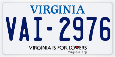 VA license plate VAI2976