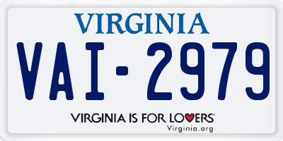 VA license plate VAI2979