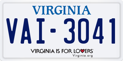 VA license plate VAI3041