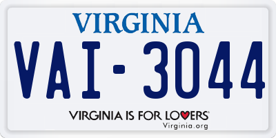 VA license plate VAI3044