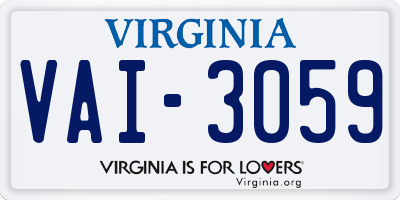 VA license plate VAI3059
