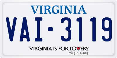 VA license plate VAI3119