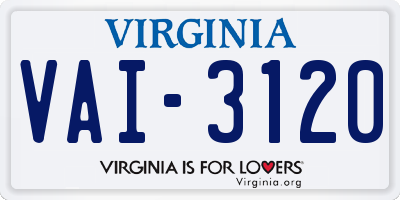 VA license plate VAI3120
