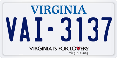 VA license plate VAI3137