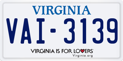 VA license plate VAI3139