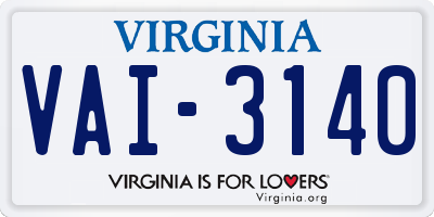 VA license plate VAI3140