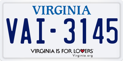 VA license plate VAI3145