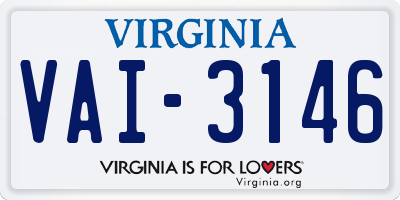 VA license plate VAI3146