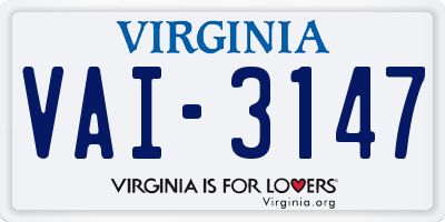VA license plate VAI3147