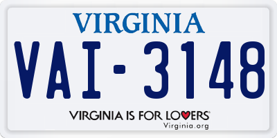 VA license plate VAI3148