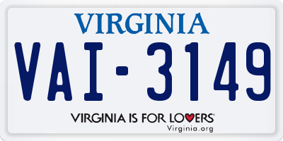 VA license plate VAI3149