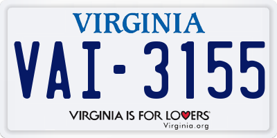 VA license plate VAI3155