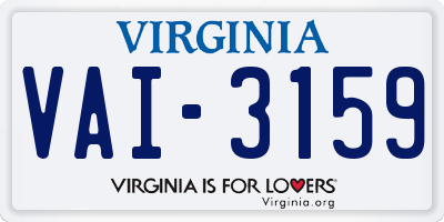 VA license plate VAI3159