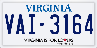 VA license plate VAI3164