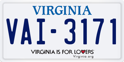 VA license plate VAI3171