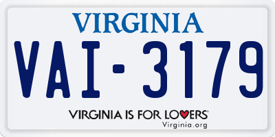 VA license plate VAI3179