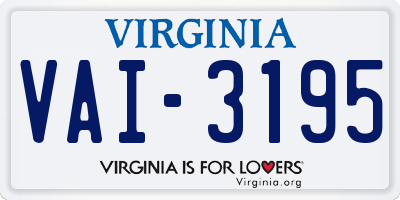 VA license plate VAI3195