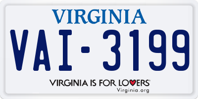 VA license plate VAI3199