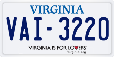 VA license plate VAI3220