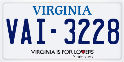 VA license plate VAI3228