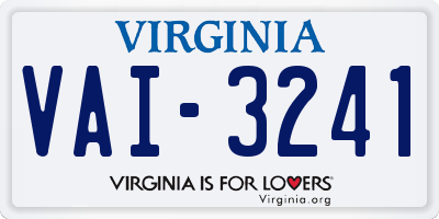 VA license plate VAI3241