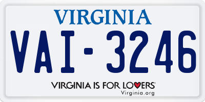 VA license plate VAI3246