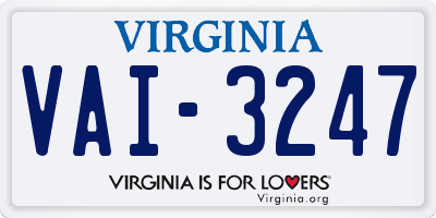 VA license plate VAI3247