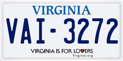 VA license plate VAI3272