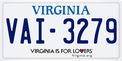 VA license plate VAI3279