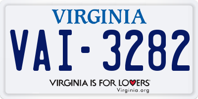 VA license plate VAI3282