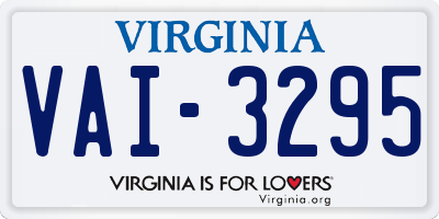 VA license plate VAI3295
