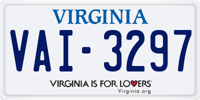 VA license plate VAI3297