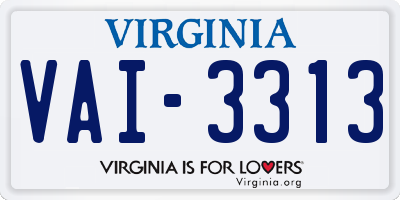 VA license plate VAI3313