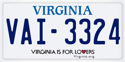 VA license plate VAI3324