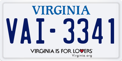 VA license plate VAI3341