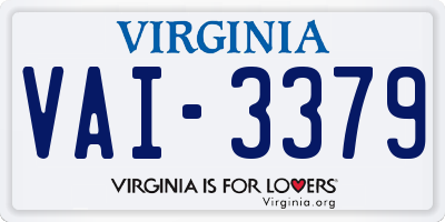 VA license plate VAI3379