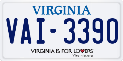 VA license plate VAI3390