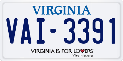 VA license plate VAI3391