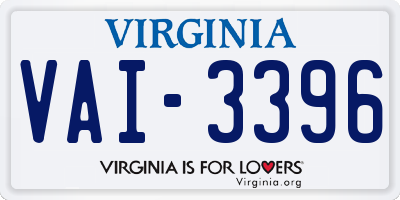 VA license plate VAI3396